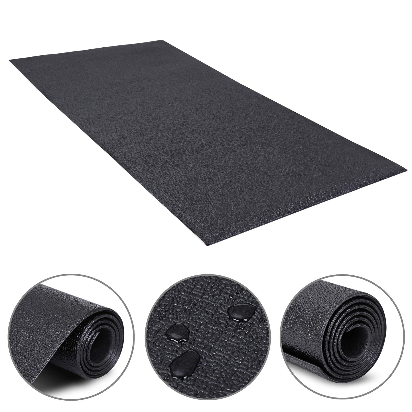 F2C 5' x 2.5' Treadmill Mat Folding Exercise Equipment Pad High Density Mats for Bike Trainer, Elliptical, Rowing Machine Home Gym Thick