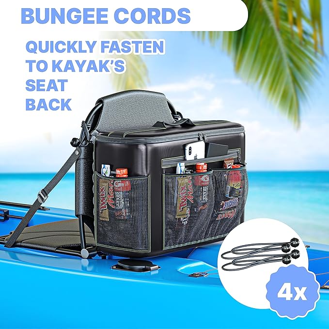 Skywin Kayak Cooler Behind Seat, Waterproof Cooler for Kayaking, Compatible with Lawn Chair Style Seats, Stores Drinks and Keeps Them Cool All Day