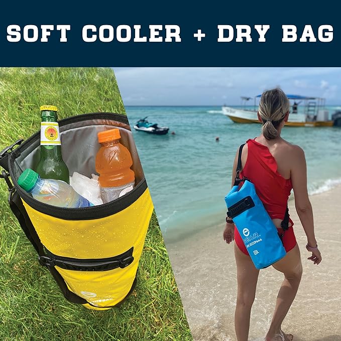 Insulated Dry Bag Floating Cooler – 10L / 15L / 25L Roll Top, Leak Proof, Waterproof, Collapsible, with Padded Shoulder Strap - Perfect for Kayaking Fishing Beach