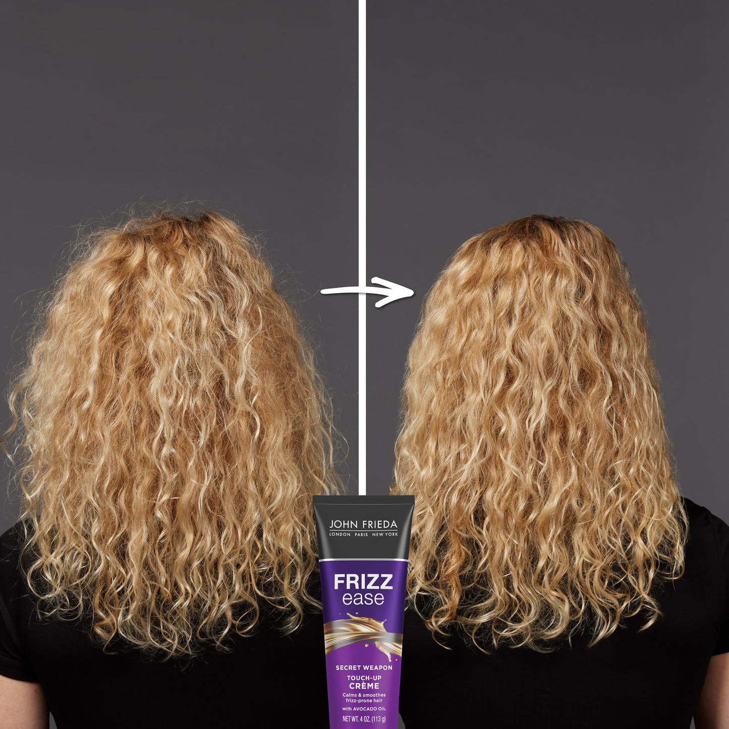 John Frieda Frizz Ease Secret Weapon Touch-Up Crème - Anti-Frizz Styling Cream for Smooth, Frizz-Prone Hair, 4 Oz