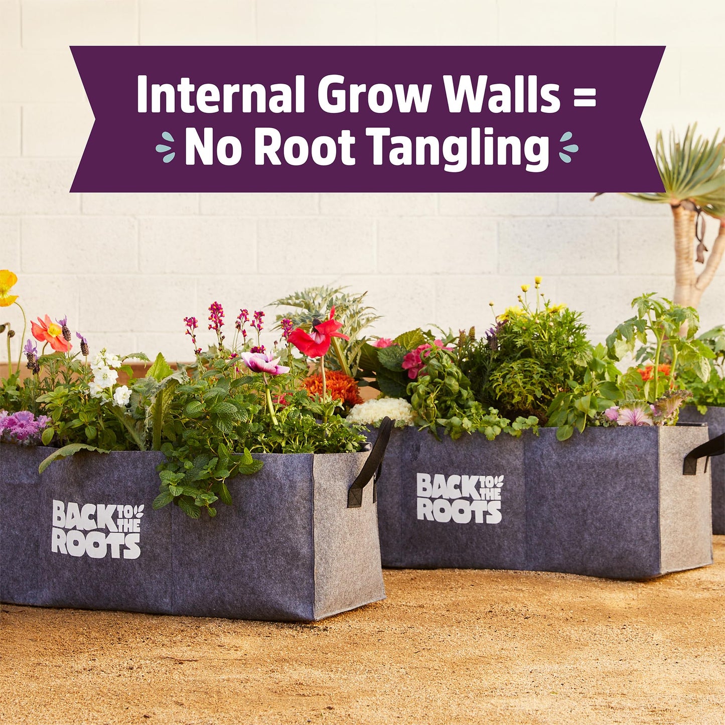 Back to the Roots Breathable Raised Bed (Provides More Oxygen to Roots), 3 Cu. Ft., No Assembly Needed, Reusable & Weatherproof