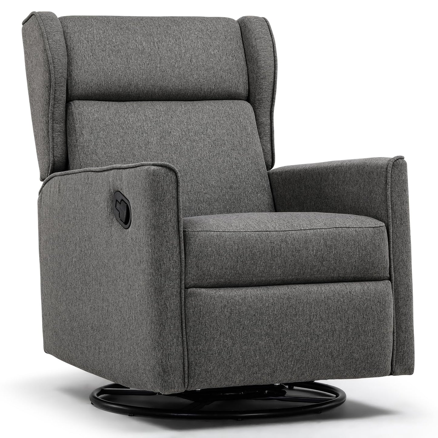 COMHOMA Rocking Recliner Chair,Swivel Glider Reclining Single Sofa Manual Rocker Recliners,Nursery Rocking Chairs with Upholstered Seating for Living Room Office(Light Gray)