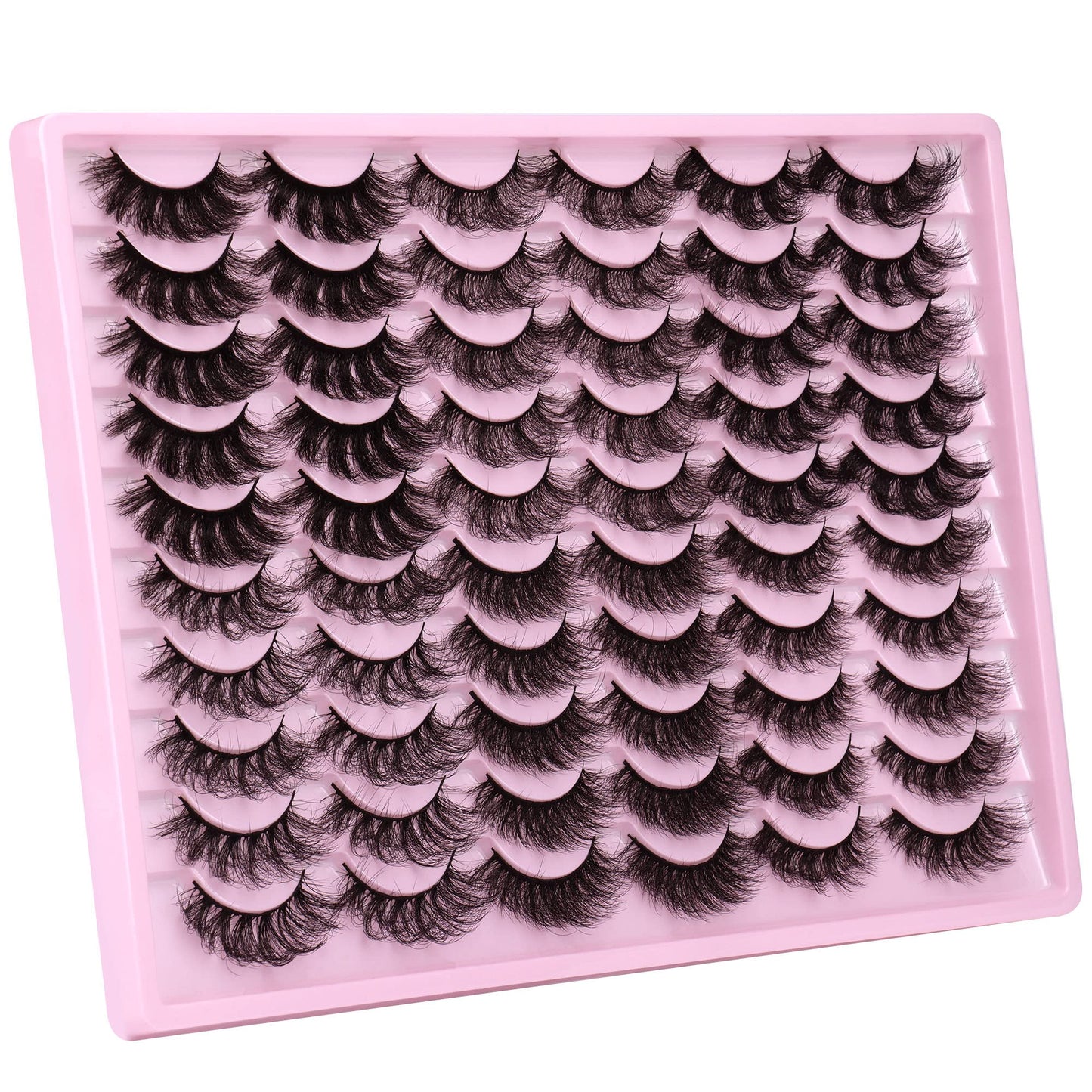ALPHONSE Mink Lashes Fluffy Wispy 20 MM Eyelashes 8D High Volume Dramatic False Lashes Pack Long Thick Fake Eyelash 30 Pairs Multipack