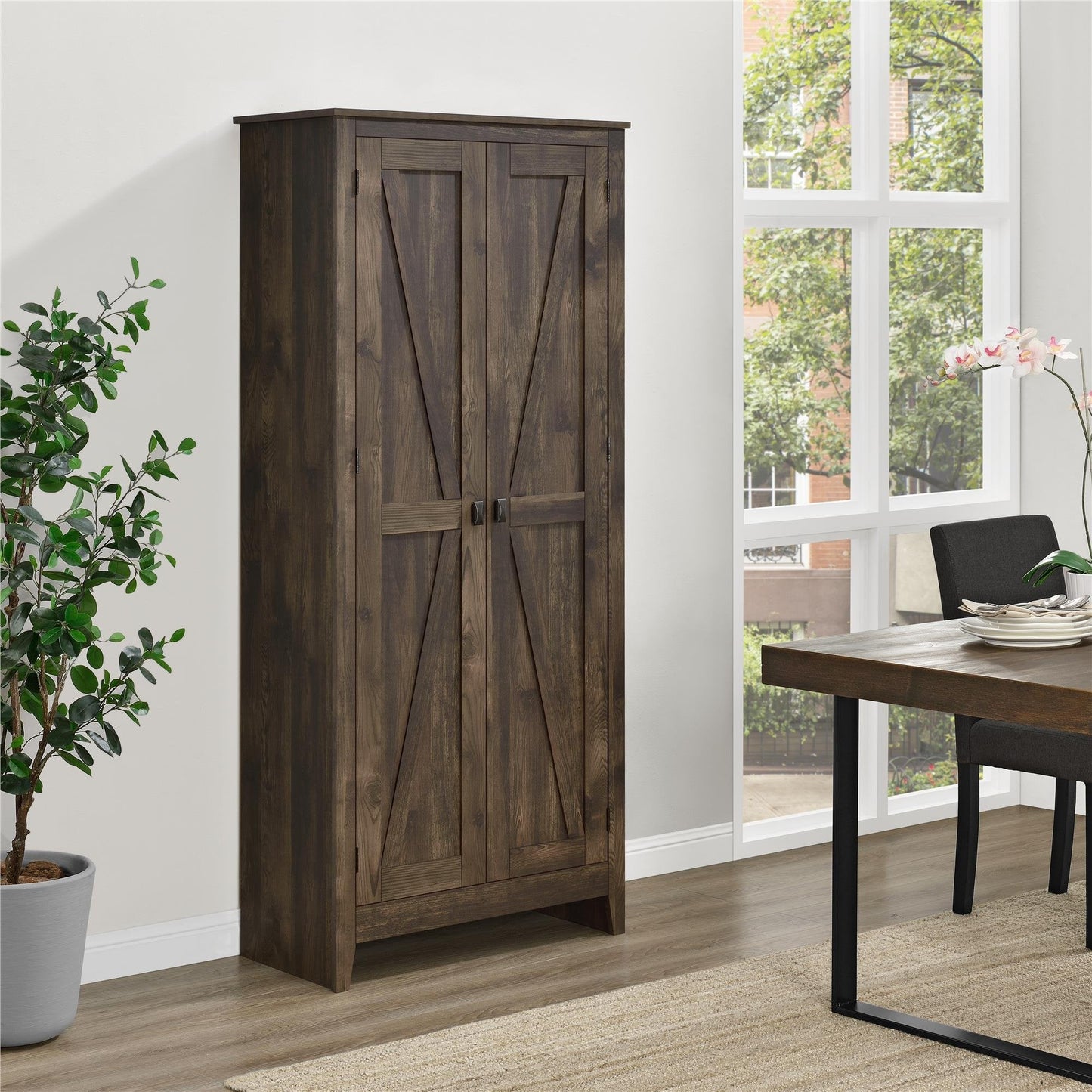 Ameriwood Home Farmington Wide Rustic Cabinet for Living Room, 31.5" Cabinet