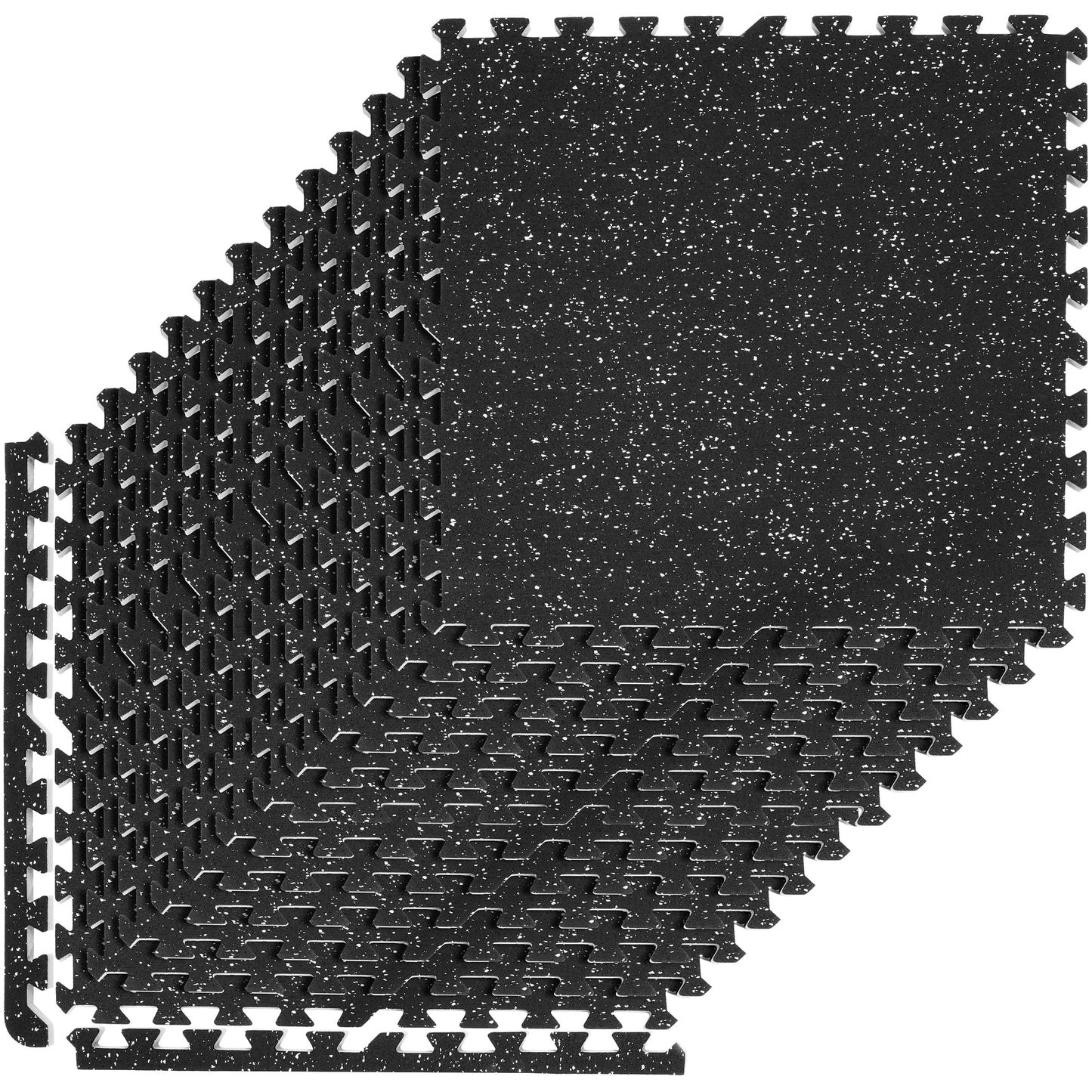 Sivan Fitness 1/2" Thick Rubber Top High Density EVA Foam Gym Flooring for Home Gym - 48 Sq Ft Exercise Mat Tiles for Workout, Yoga, Heavy Exercise Equipment Mat - 12 Interlocking Gym Floor Mat