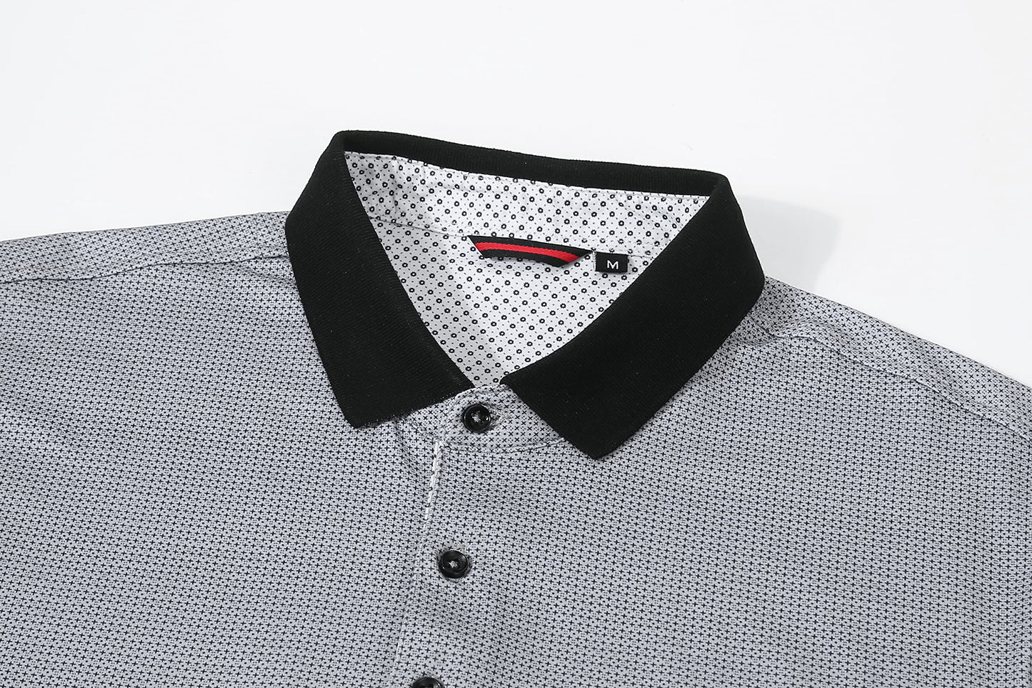 Alex Vando Mens Polo Shirts Short Sleeve Regular Fit Printed Golf Polo Shirt,Grey w/Black Dots,XL