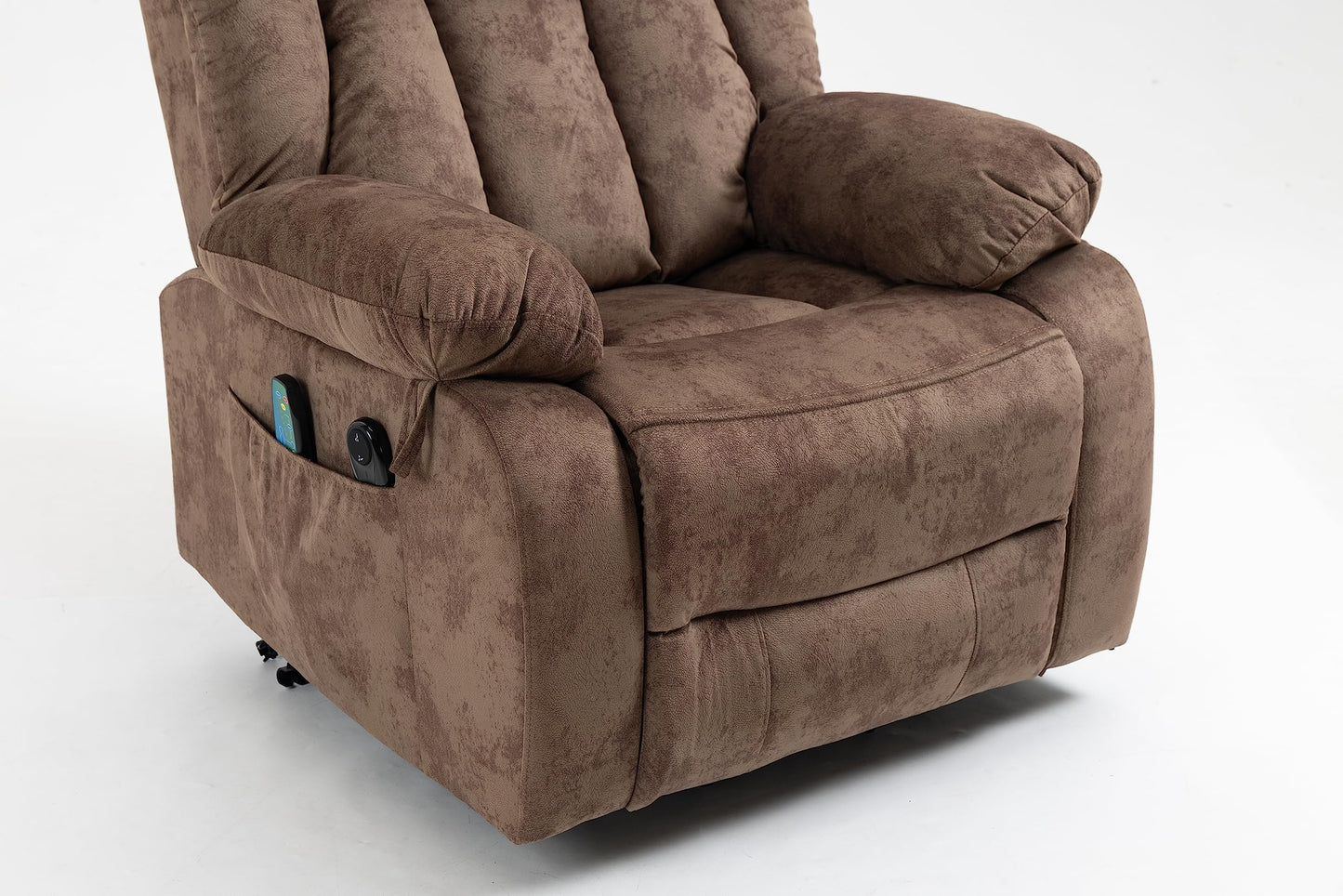 ERYE Electric Power Lift Recliner Chair for Elderly with Massage and Heat, Velvet Upholstery Infinite Positions Adjustable Large Size Armchair W/ 2 Remote Controllers & Side Pockets for Living Room