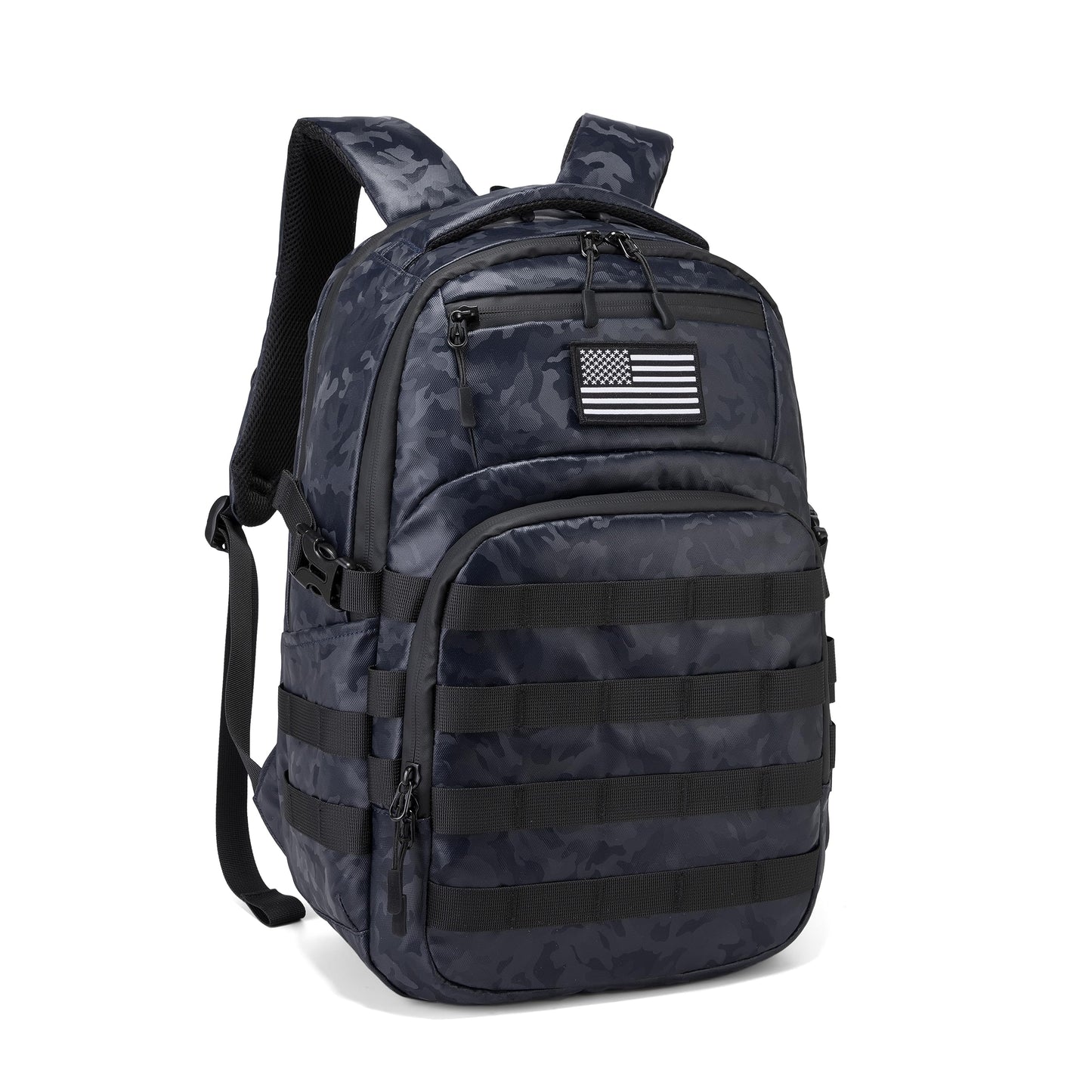 Wotony Military tactical backpack, backpack for men black tactical backpack small tactical backpack assault bag (Polyurethane - Camouflage Blue, 18.5 inch)