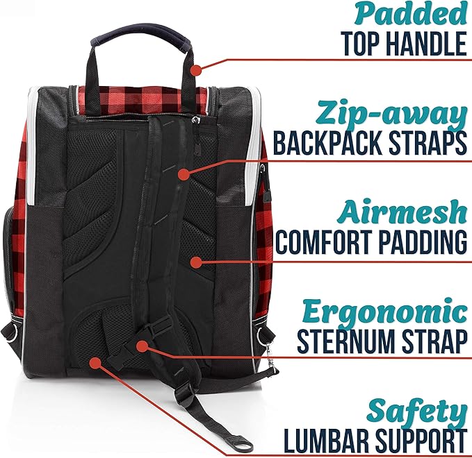 Athletico Ski Boot Bag – Skiing and Snowboarding Travel Luggage – Stores Gear Including Jacket, Helmet, Goggles, Gloves & Accessories – Venting and Grommets for Snow Drainage