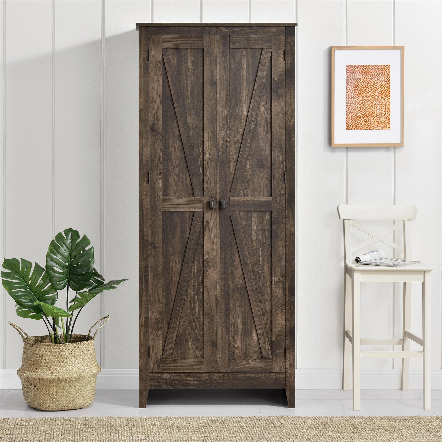 Ameriwood Home Farmington Wide Rustic Cabinet for Living Room, 31.5" Cabinet