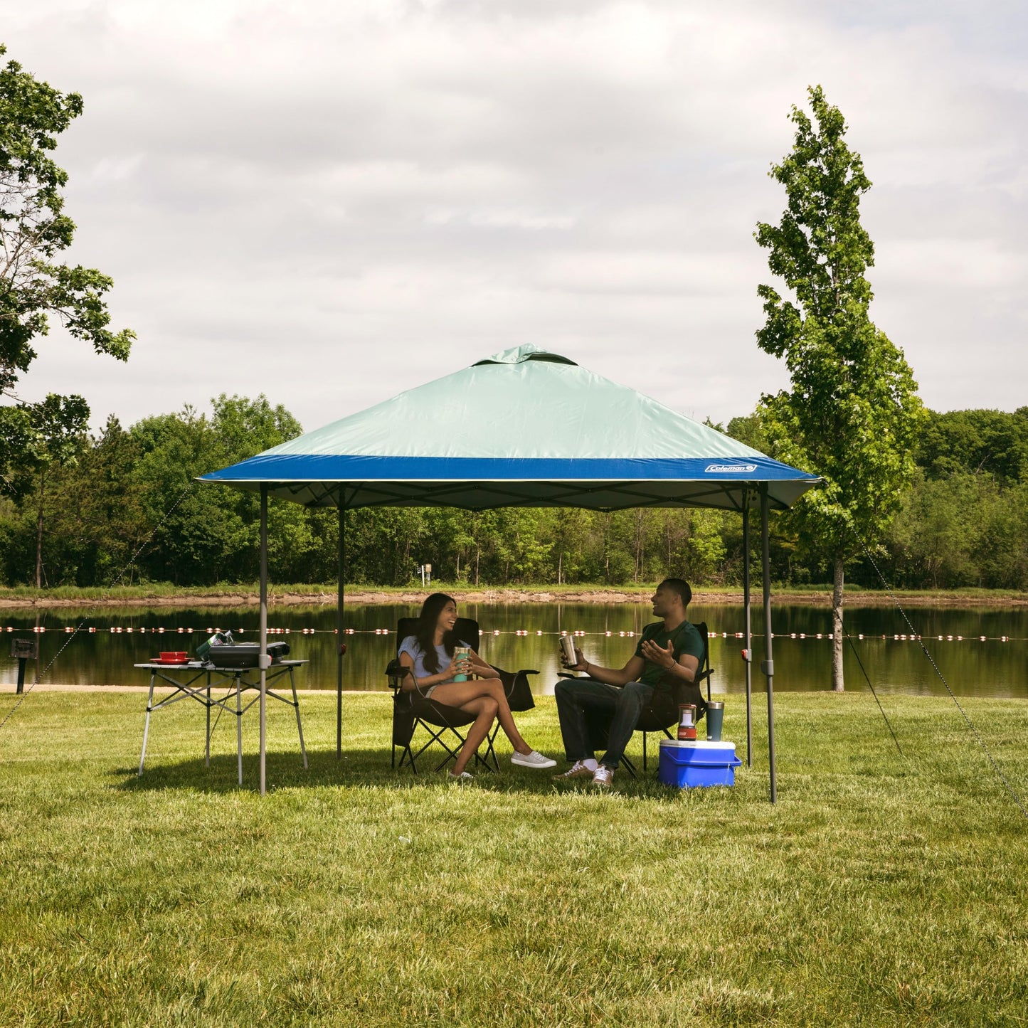 Coleman Oasis Instant Pop-Up Canopy Tent with Side Wall Attachment, Portable Shelter with Easy Setup & Takedown, Wheeled Carry Bag Included, 10x10/13x13ft Sizes