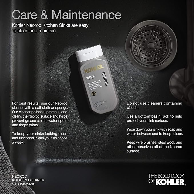 KOHLER 28001-CM7 Cairn Sink, 24 in, Matte Graphite