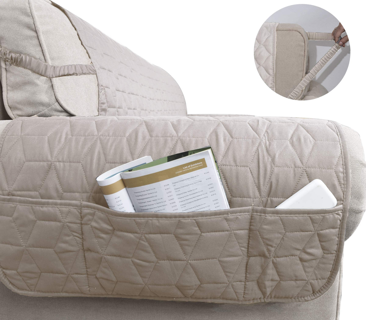Ameritex Couch Sofa Slipcover 100% Waterproof Nonslip Quilted Furniture Protector Slipcover for Dogs, Children, Pets Sofa Slipcover Machine Washable (Beige, 78'')