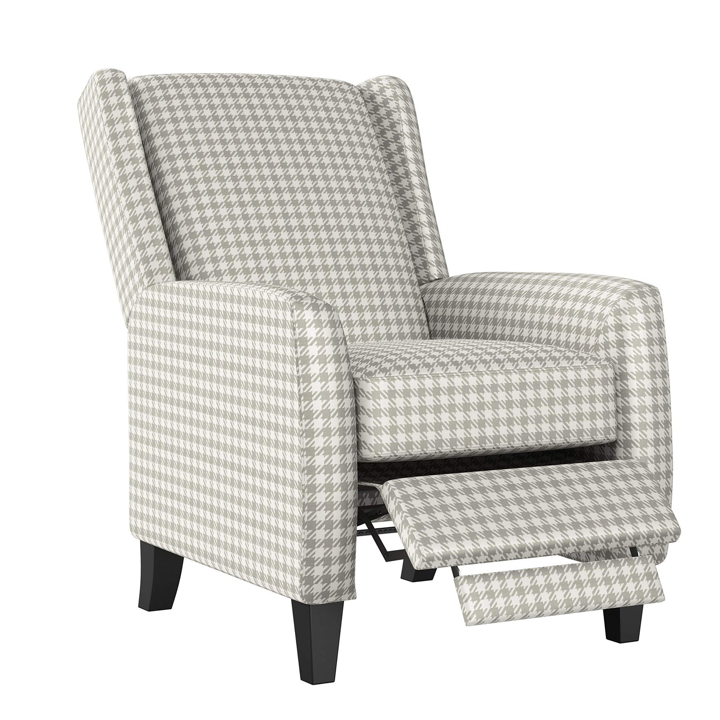 Homewise Huddleston 2-Position Pushback Recliner Chair, Gray Houndstooth Linen