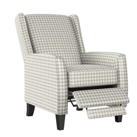 Homewise Huddleston 2-Position Pushback Recliner Chair, Gray Houndstooth Linen