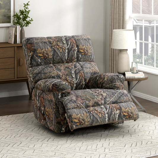 Lexicon Glider Recliner Chair with Lever Handle, Textured Microfiber Manual Recliner, Plush Stitching Cushion, Pillow Top Arms, Rustic Armchair for Cabin/Living Room, Easy Assembly, Camouflage