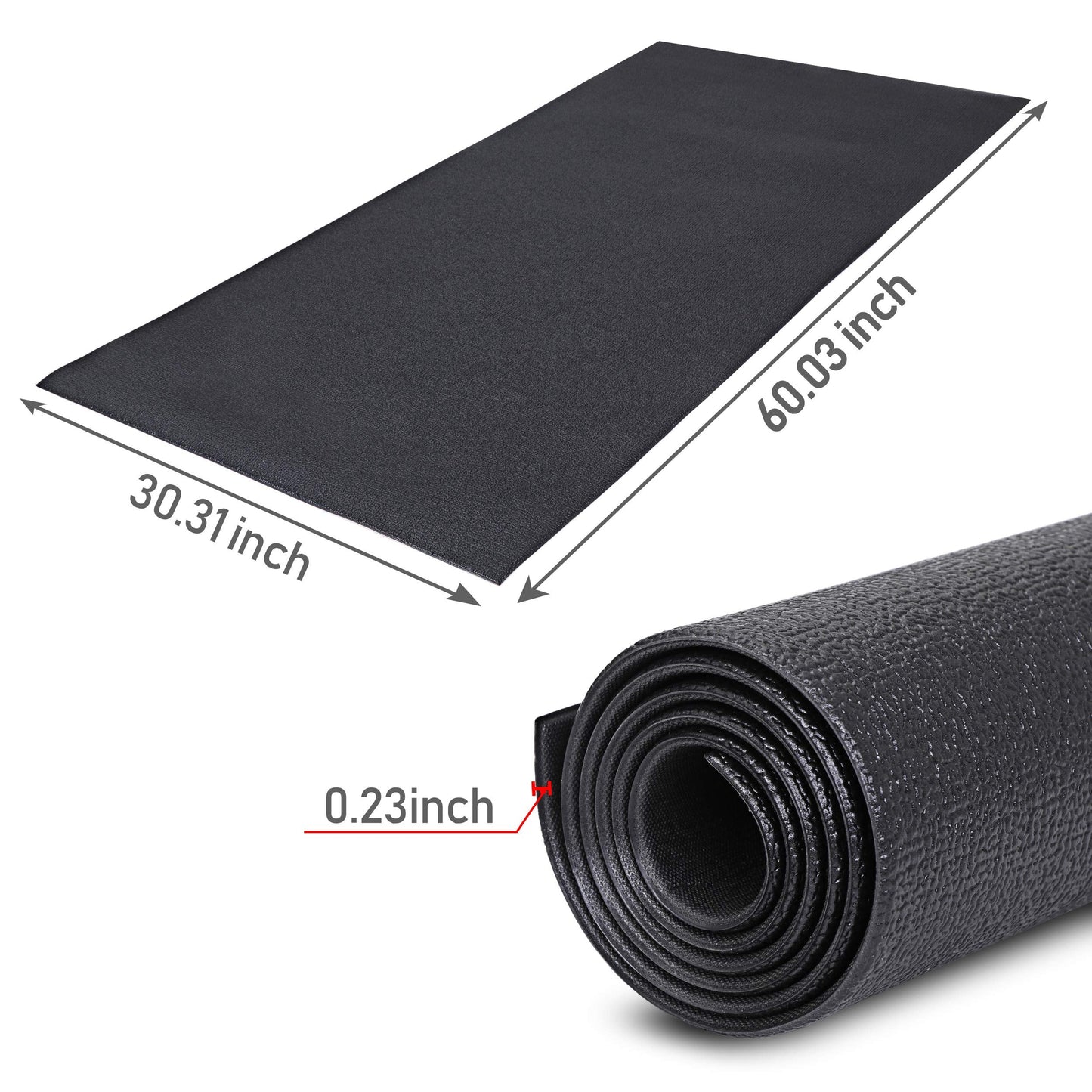 F2C 5' x 2.5' Treadmill Mat Folding Exercise Equipment Pad High Density Mats for Bike Trainer, Elliptical, Rowing Machine Home Gym Thick