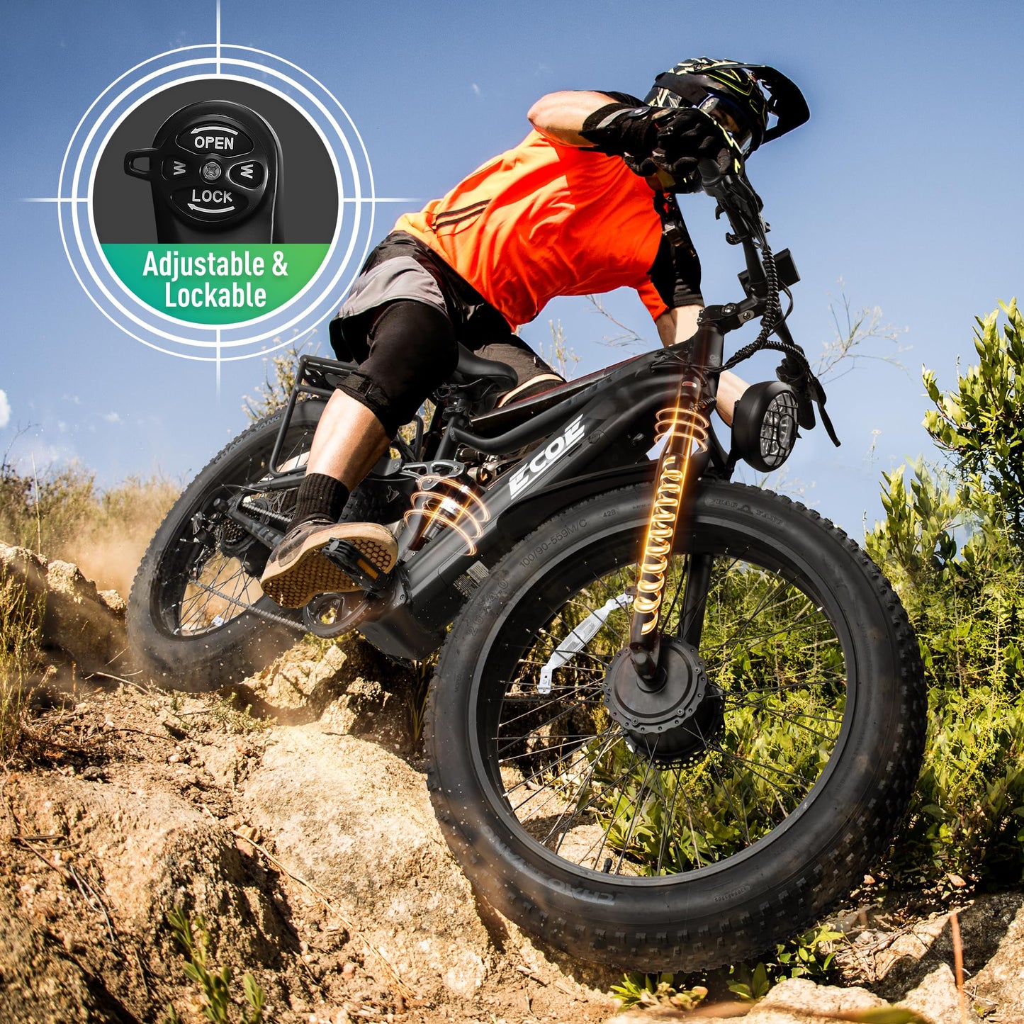 5000W Dual Motor Electric Bike for Adults 52MPH with 60V 32AH Battery, 26x4 Fat Tire All Terrain Ebikes, Full Suspension E Bike, SHM 7-Speed Gear Electric Bicycle(63v) (63V-3-1)