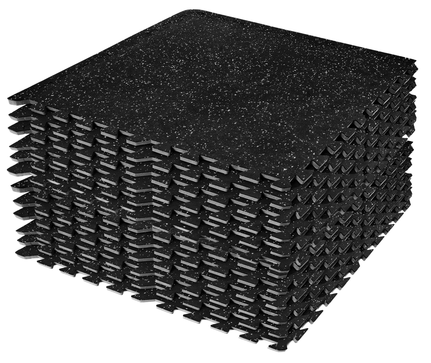 Sivan Fitness 1/2" Thick Rubber Top High Density EVA Foam Gym Flooring for Home Gym - 48 Sq Ft Exercise Mat Tiles for Workout, Yoga, Heavy Exercise Equipment Mat - 12 Interlocking Gym Floor Mat