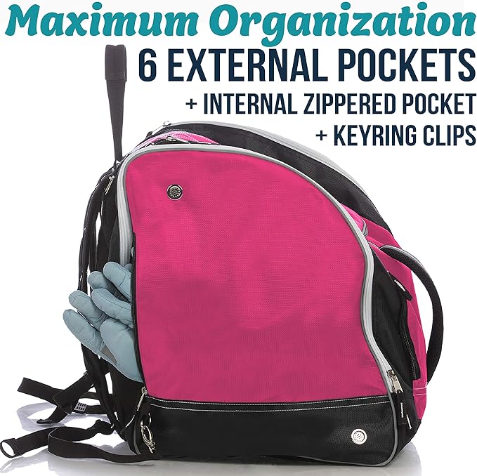 Athletico Ski Boot Bag – Skiing and Snowboarding Travel Luggage – Stores Gear Including Jacket, Helmet, Goggles, Gloves & Accessories – Venting and Grommets for Snow Drainage