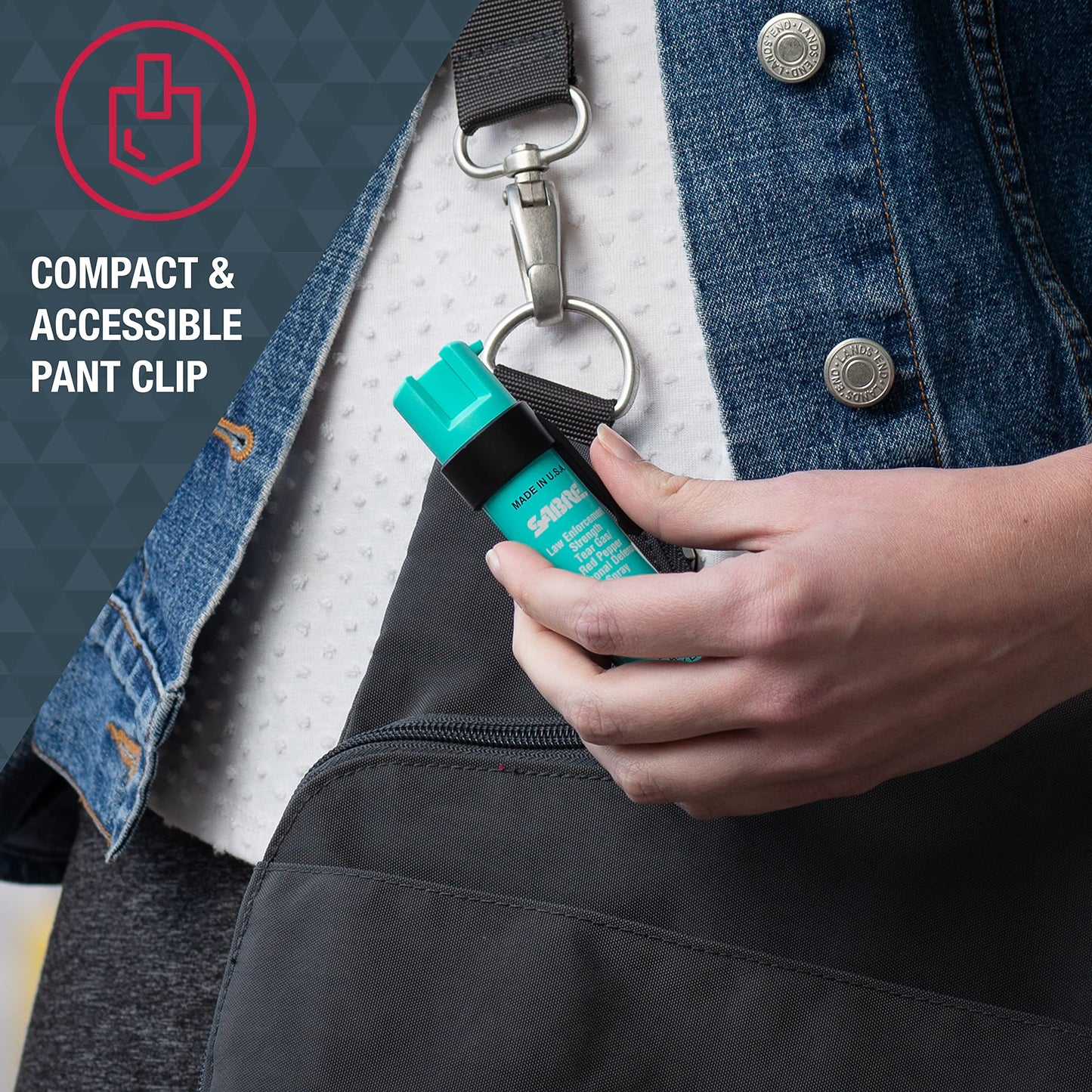 SABRE Advanced Pepper Spray for Self Defense, 3-in-1 Formula with Maximum Strength Pepper Spray, CS Military Tear Gas, UV Marking Dye, Fast Access Easy Carry Belt Clip, 35 Bursts, 0.67 fl oz