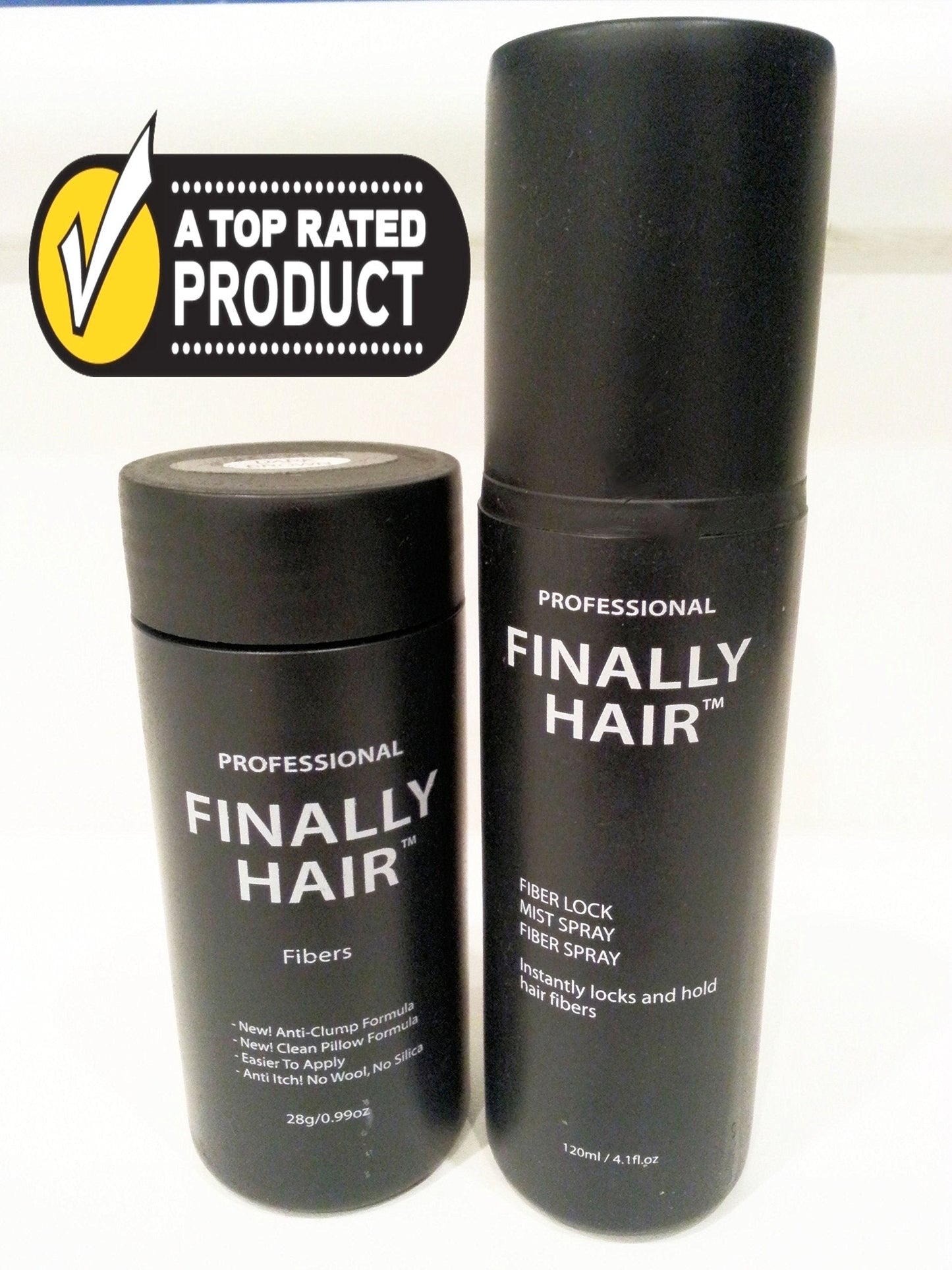 Finally Hair Building Fibers (Red) 28g Bottle of Fibers and Finally Hair 120ml 4.1 oz. Bottle of Fiber Lock Hair Spray (Red)