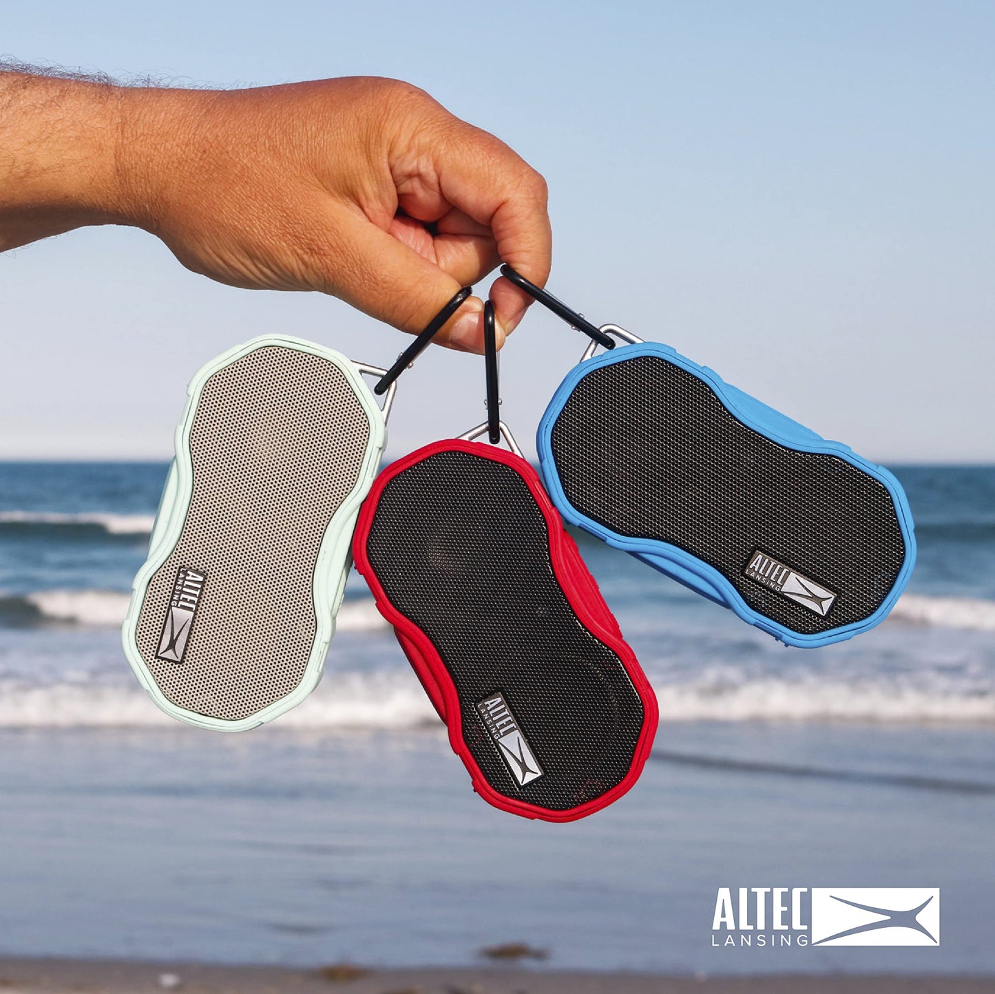 Altec Lansing Baby Boom XL - Waterproof Bluetooth Speaker, Wireless & Portable Speaker for Travel & Outdoor Use, Deep Bass & Loud Sound, 2 Pack, Red