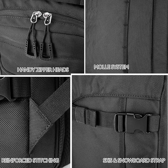 Unigear Ski Boot Bag, 70L Ski Boot Travel Backpack for Ski Helmet, Goggles, Gloves, Skis, Snowboard & Accessories(Black)