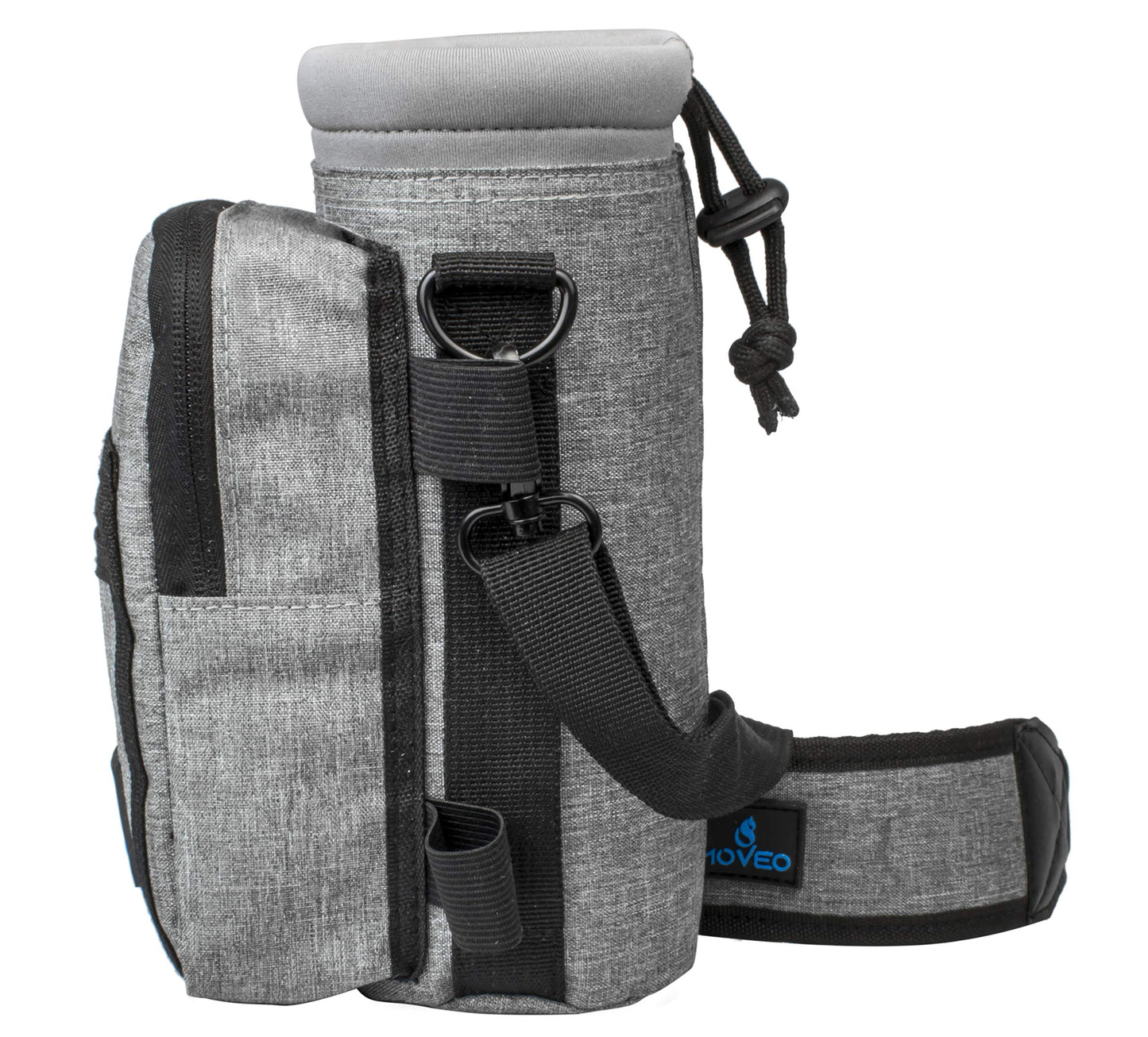 Water Bottle Holder/Carrier, Insulated w/Adjustable Shoulder Strap & Front Pockets - Comfortable Crossbody Water Bottle Holder - Water Bottle Sling Fits 16oz to 25oz Bottles