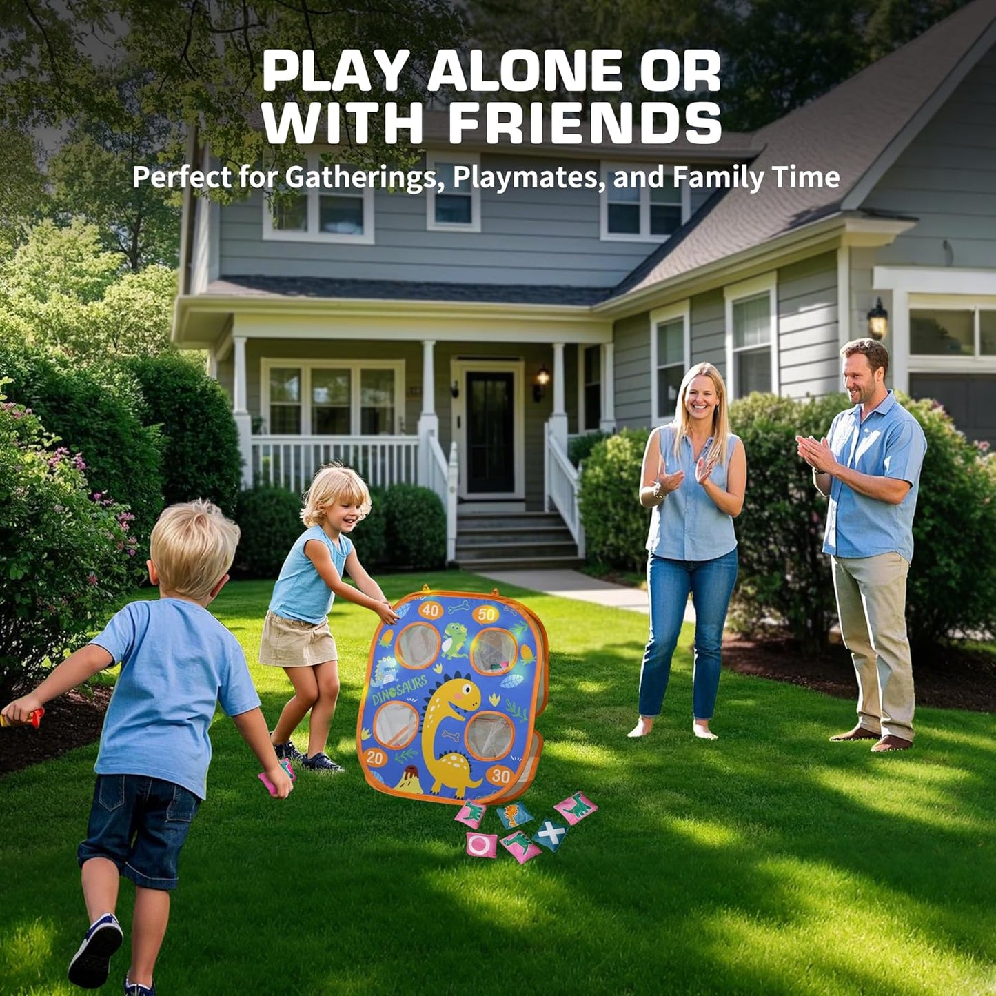 Bean Bag Toss Game Toy, Outdoor Toys for Toddlers 3 4 5, Family Party Supplies for Kids, Outside Lawn Party Carnival Games, Activities Toy Gifts for Boys Girls Age 3 4 5 6