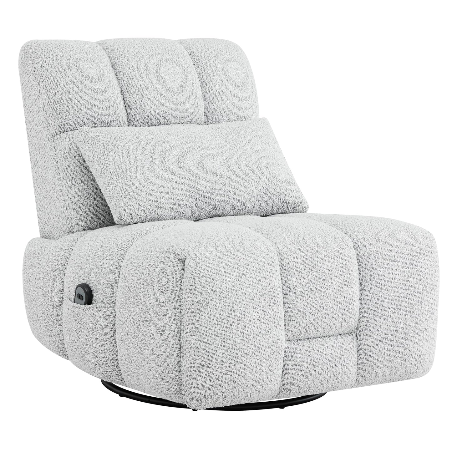 Watson & Whitely Oversized Power Recliner Chair for Adults, Swivel Rocker Recliner Chair with Lumbar Support, Ultra-Comfy Glider Recliner for Living Room Theater Seating Single Sofa, Grey