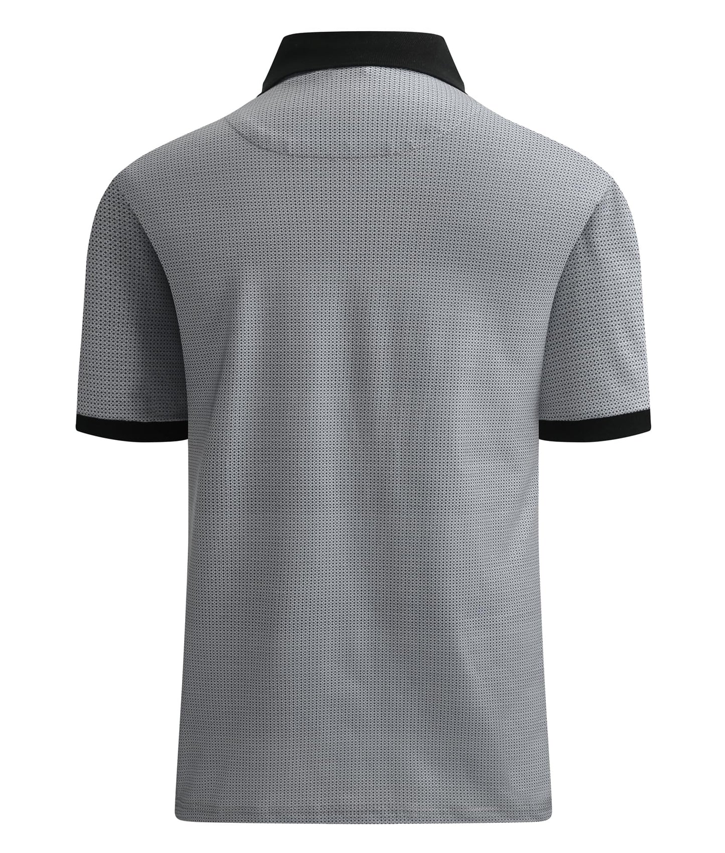 Alex Vando Mens Polo Shirts Short Sleeve Regular Fit Printed Golf Polo Shirt,Grey w/Black Dots,XL