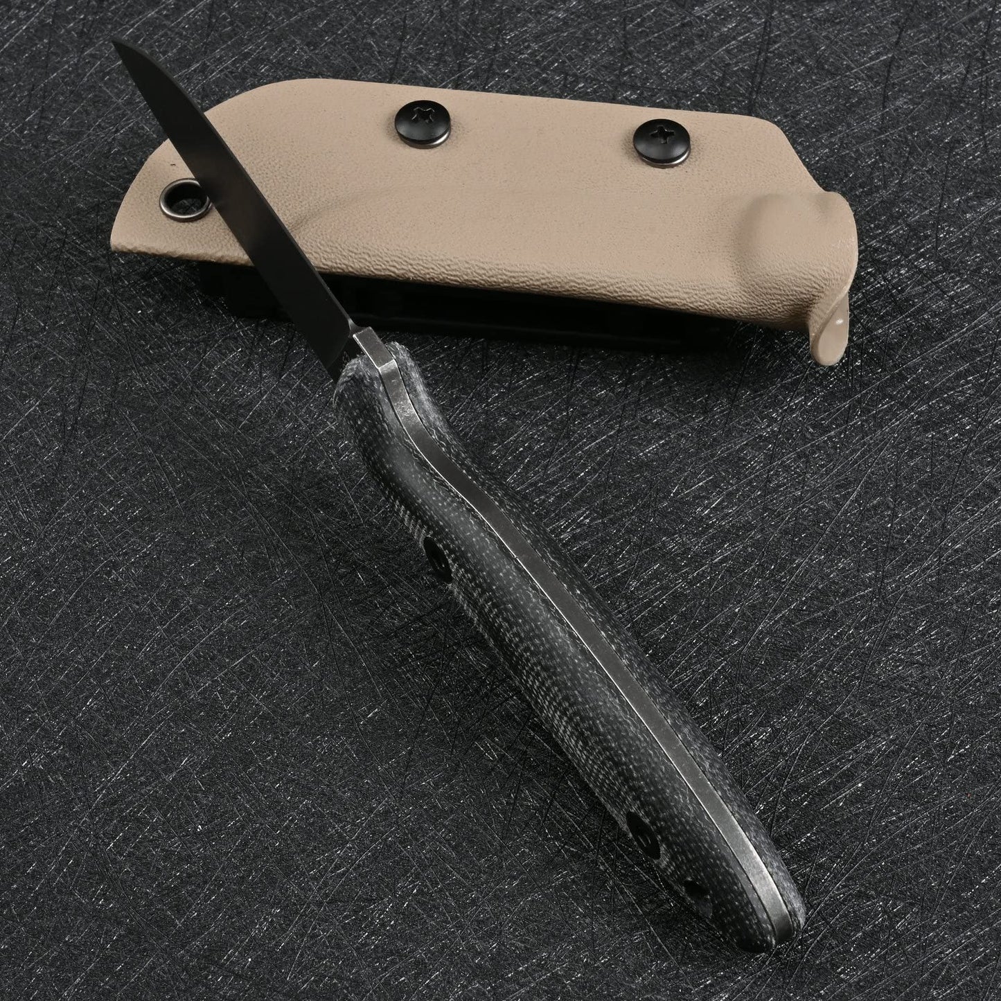 SDOKEDC Knives DC53 Steel Tactical Fixed Blade Knife with kydex sheath for Men EDC Outdoor Camping Survival Hunting (White stone wash)