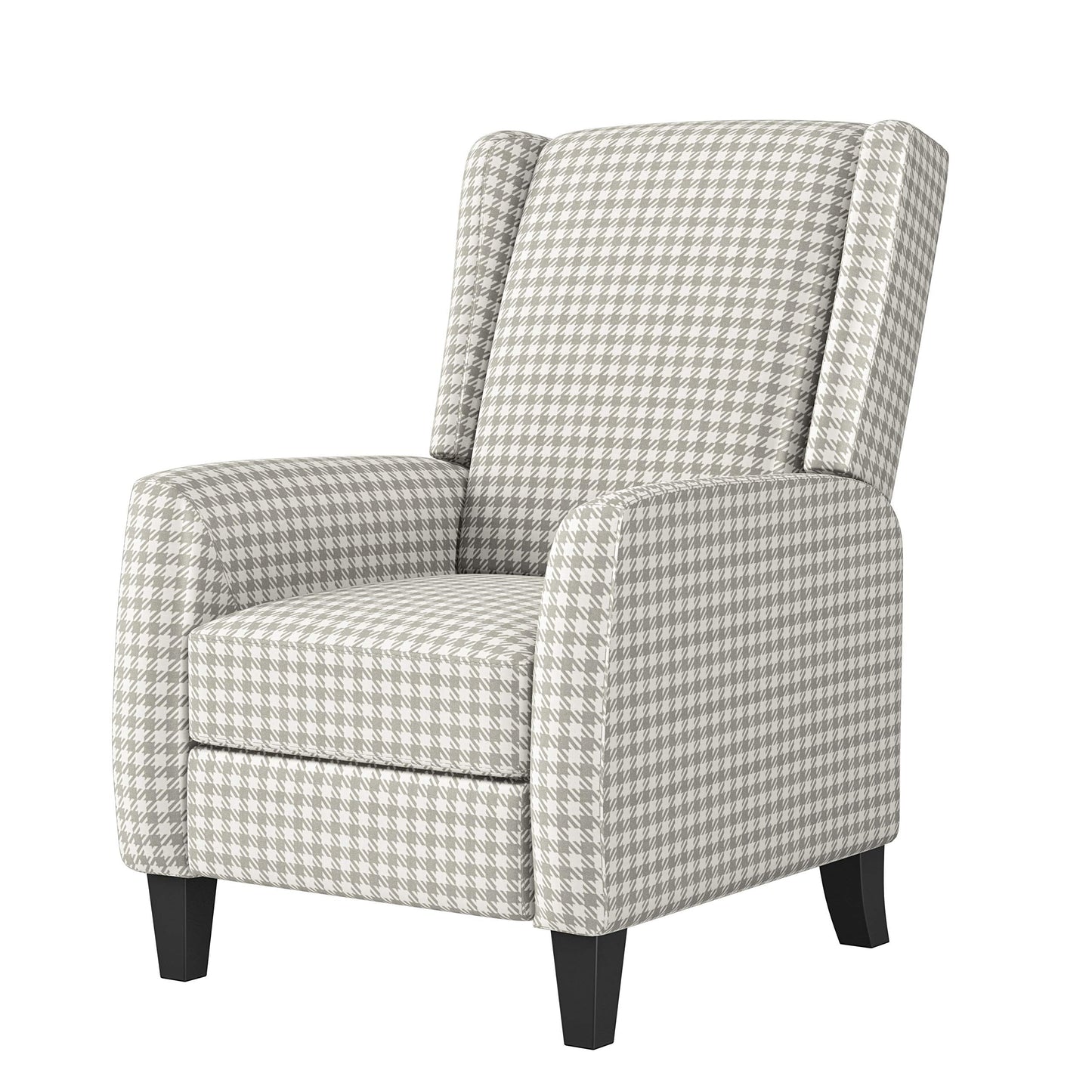 Homewise Huddleston 2-Position Pushback Recliner Chair, Gray Houndstooth Linen