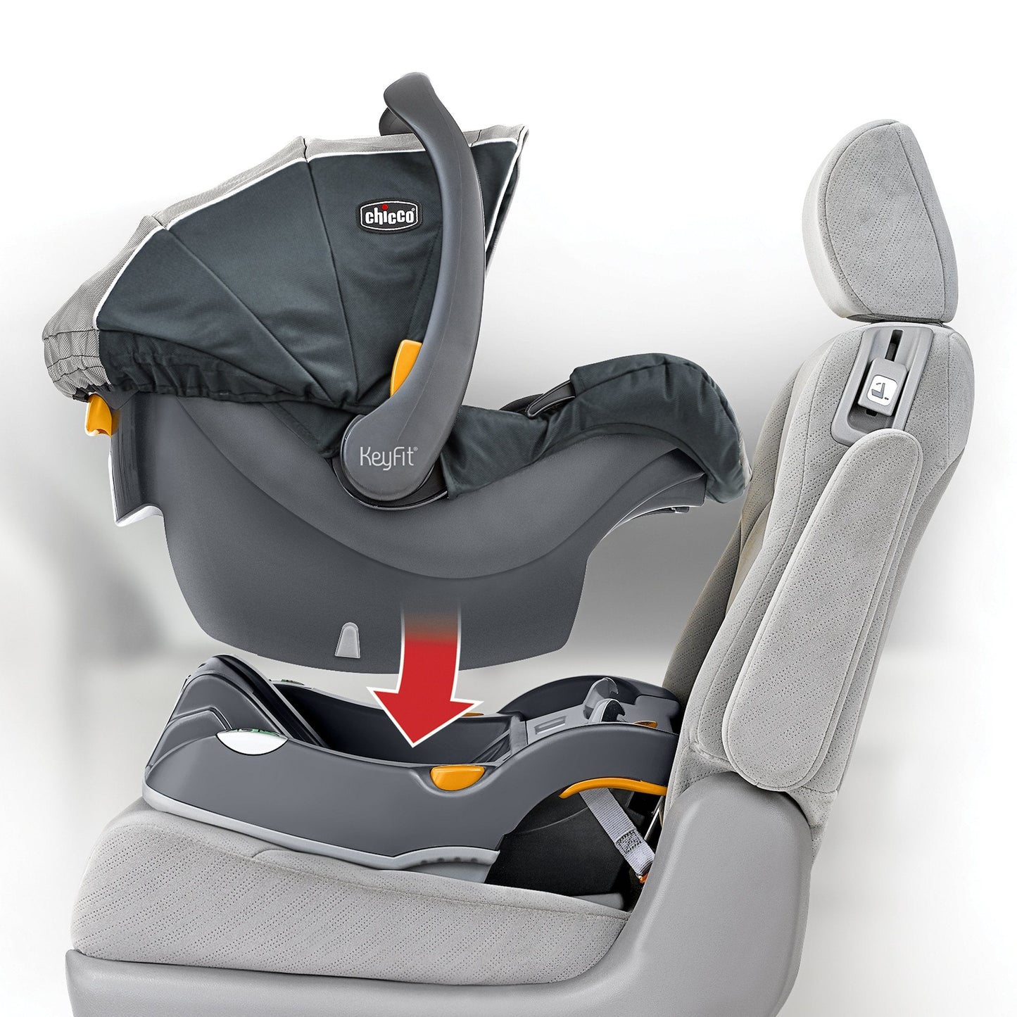 Chicco KeyFit Infant Car Seat Base, Stay-in-Car Base, Compatible with Chicco KeyFit 30 Car Seats | Anthracite/Grey