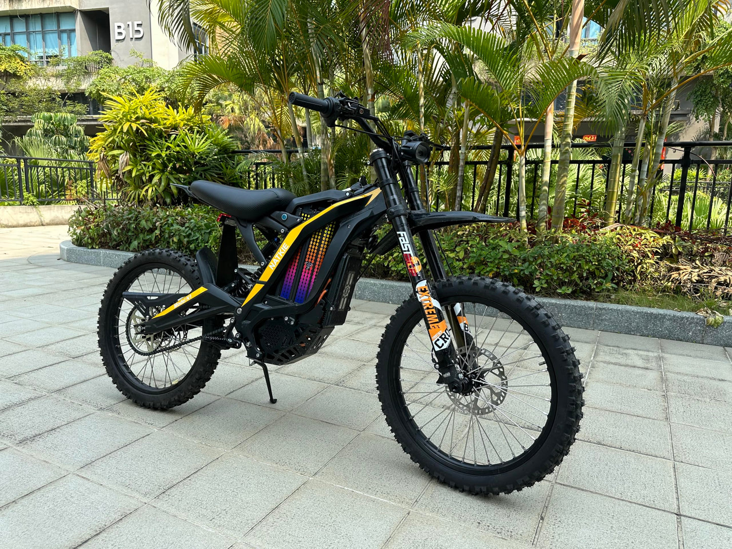 natkie Electric Motorcycle Bike for Adults, Electric Dirt Bike 8000W(Peak) Mid-Mounted Motor 72V/30AH Removable Battery, Top Speed 50MPH/75Miles Off Road Electric Mountain Bike, Dual LED Headlight