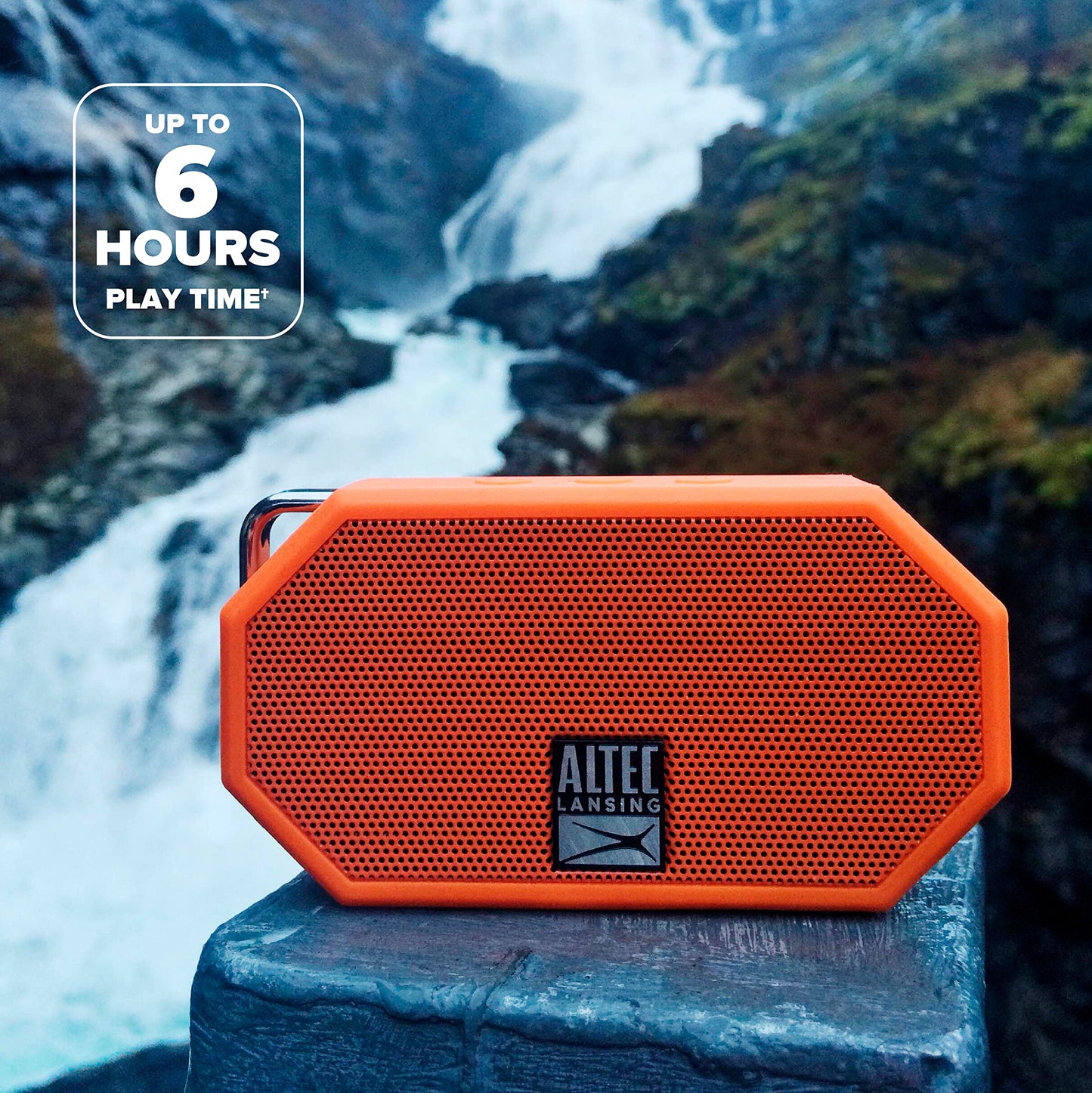Altec Lansing Mini H2O - Waterproof Bluetooth Speaker, IP67 Certified & Floats in Water, Compact & Portable Speaker for Hiking, Camping, Pool, and Beach,Orange