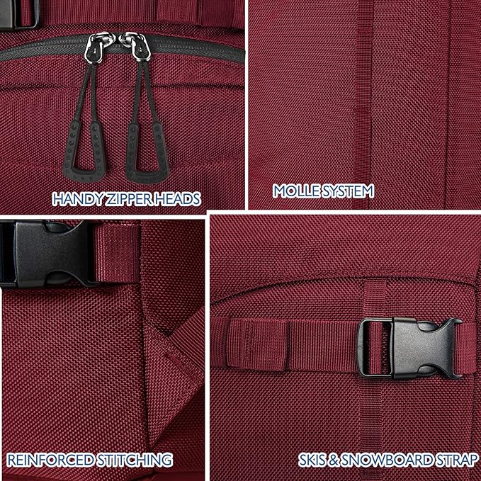 Unigear Ski Boot Bag, 50L Ski Boot Travel Backpack for Ski Helmet, Goggles, Gloves, Skis, Snowboard & Accessories (Red)