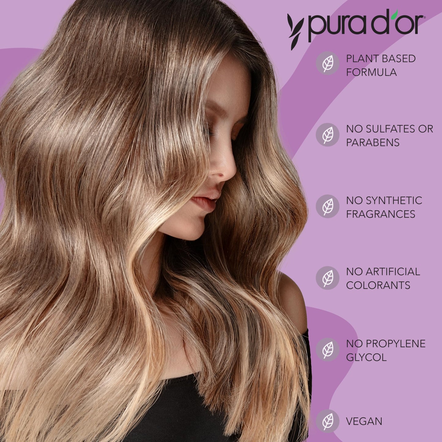 PURA D'OR Apple Cider Vinegar Thin2Thick Set (16oz x 2) ACV Shampoo & Conditioner, Clarifying - Biotin, Keratin, Caffeine, Castor Oil, Aloe - All Hair Types, Men & Women (Packaging may vary)