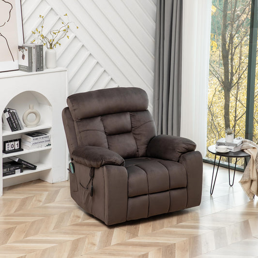 FANYE Electric Power Lift Recliner Chair for Elderly W/Massage and Heat, Infinite Positions 2 Remote Controllers Oversized Velvet Upholstered Recliner & Armchair W/Side Pockets & Hidden Cup Holders