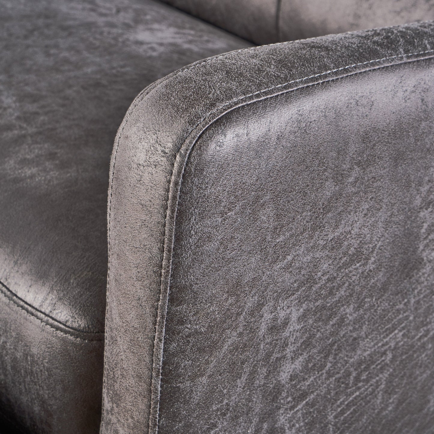 GDFStudio Christopher Knight Home Halima Microfiber 2-Seater Recliner, Slate
