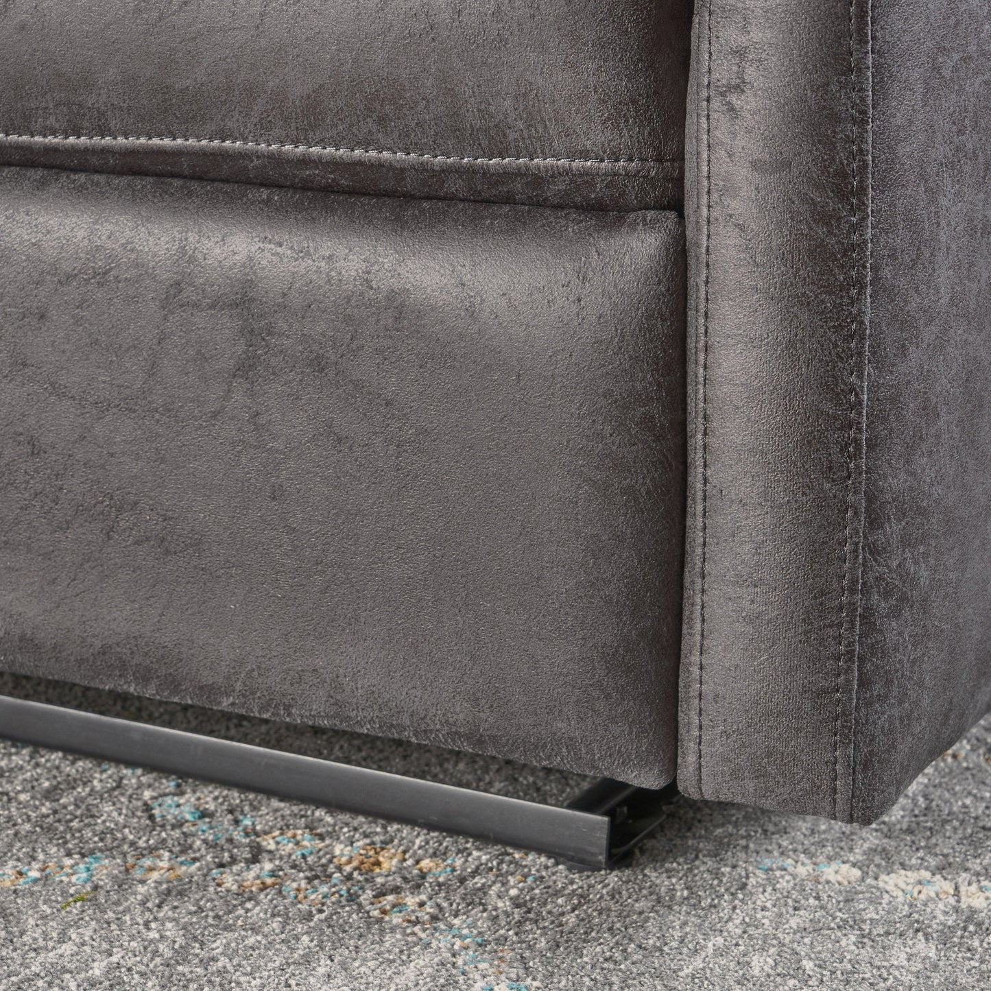 GDFStudio Christopher Knight Home Halima Microfiber 2-Seater Recliner, Slate