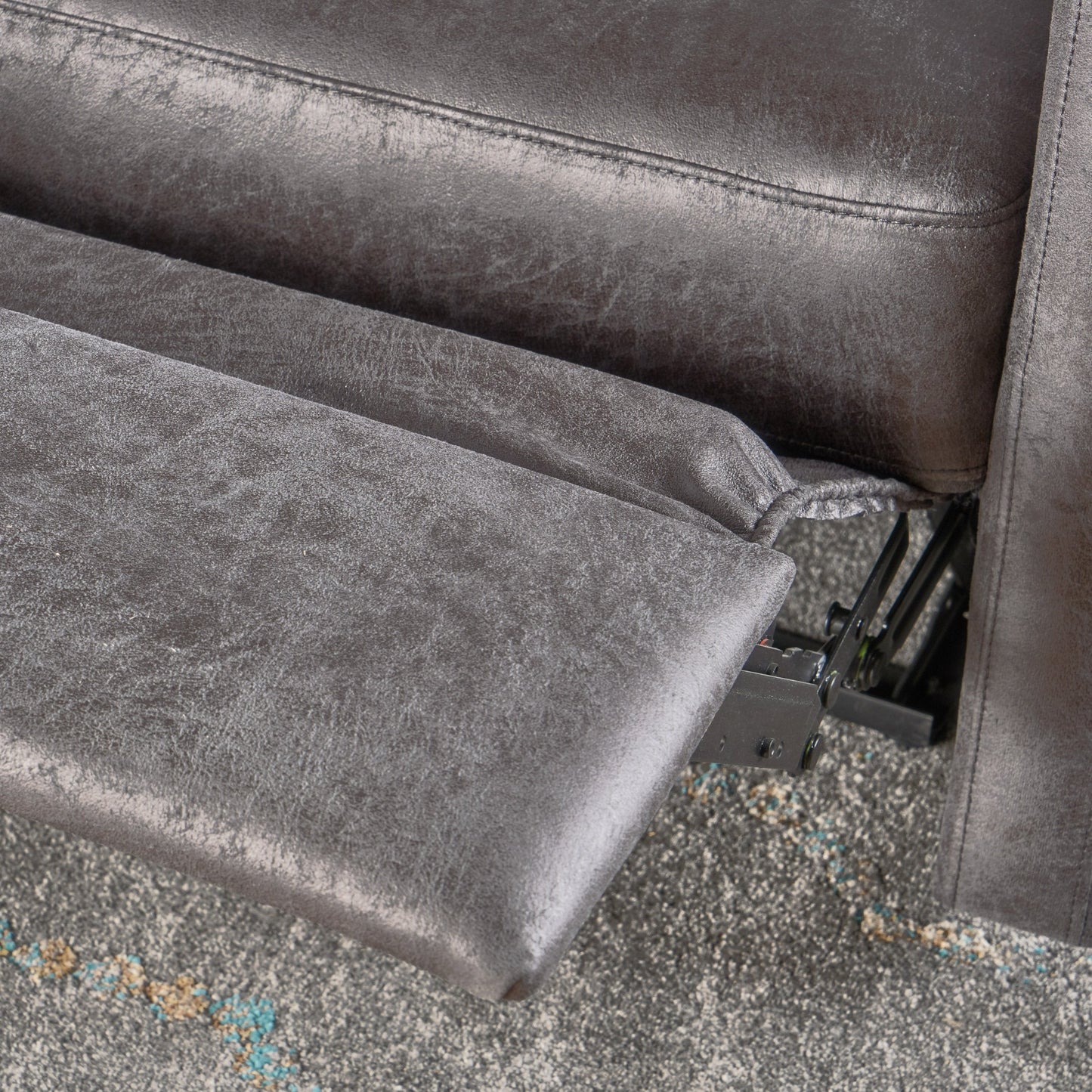 GDFStudio Christopher Knight Home Halima Microfiber 2-Seater Recliner, Slate