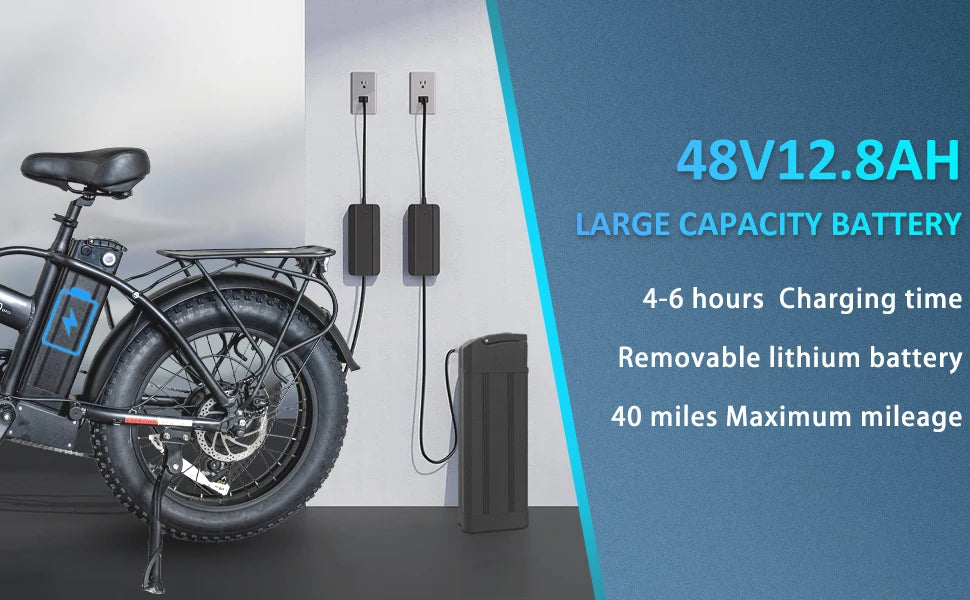 DEEPOWER G20 1000W Folding Fat Tire Ebike