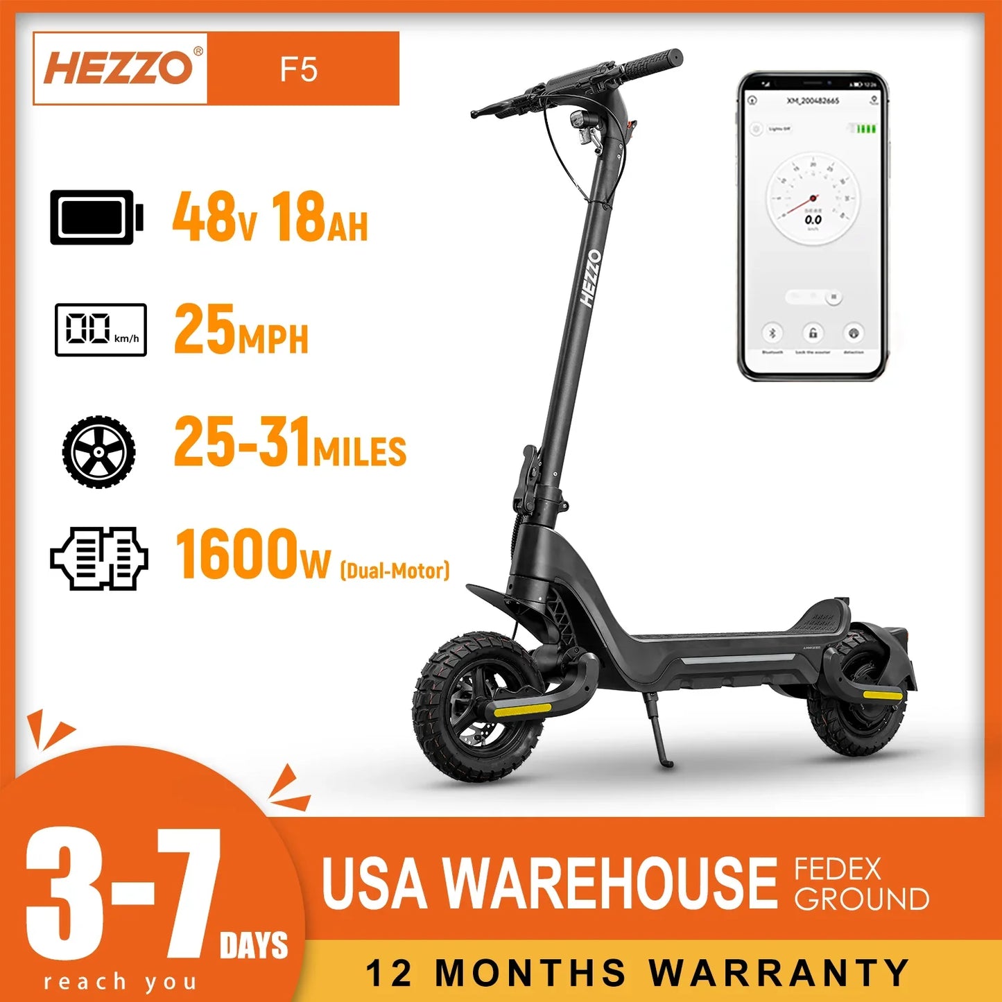 HEZZO 1600W Dual Motor Electric Scooter