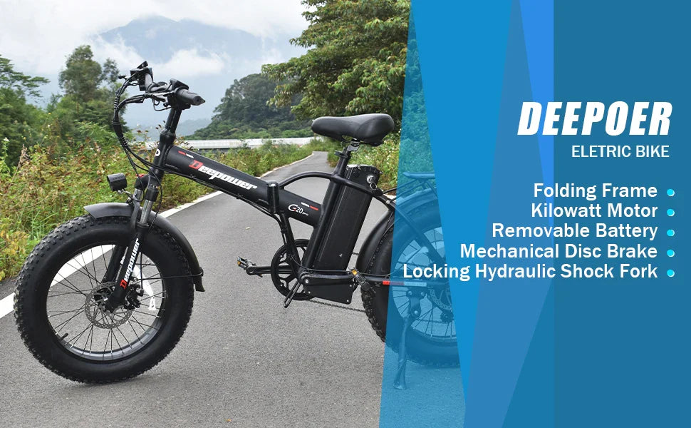 DEEPOWER G20 1000W Folding Fat Tire Ebike