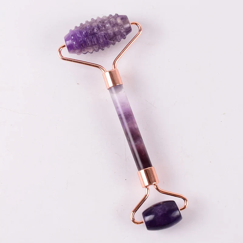 Amethyst Sawtooth Face Jade Roller