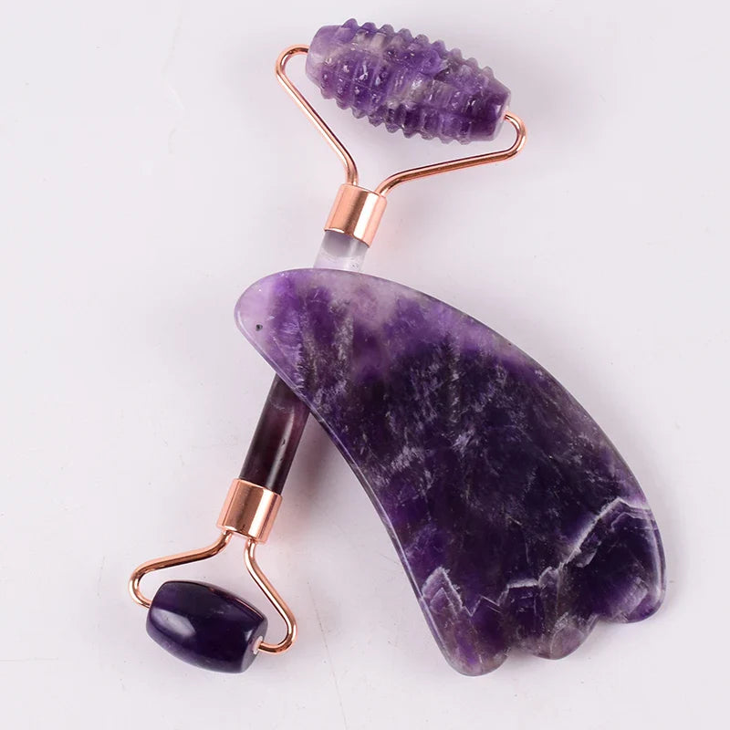 Amethyst Sawtooth Face Jade Roller