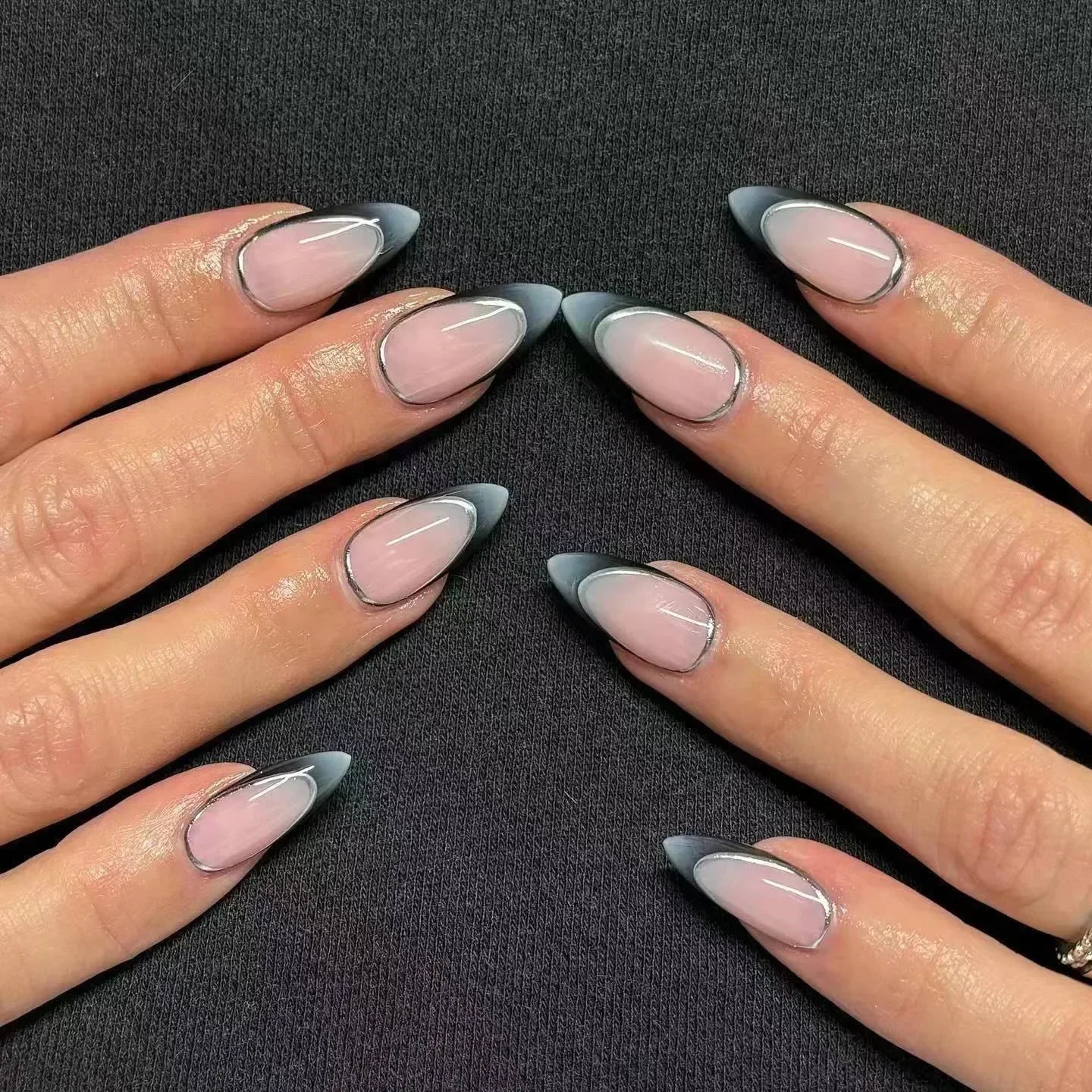 24pcs Short Almond Fake Nails