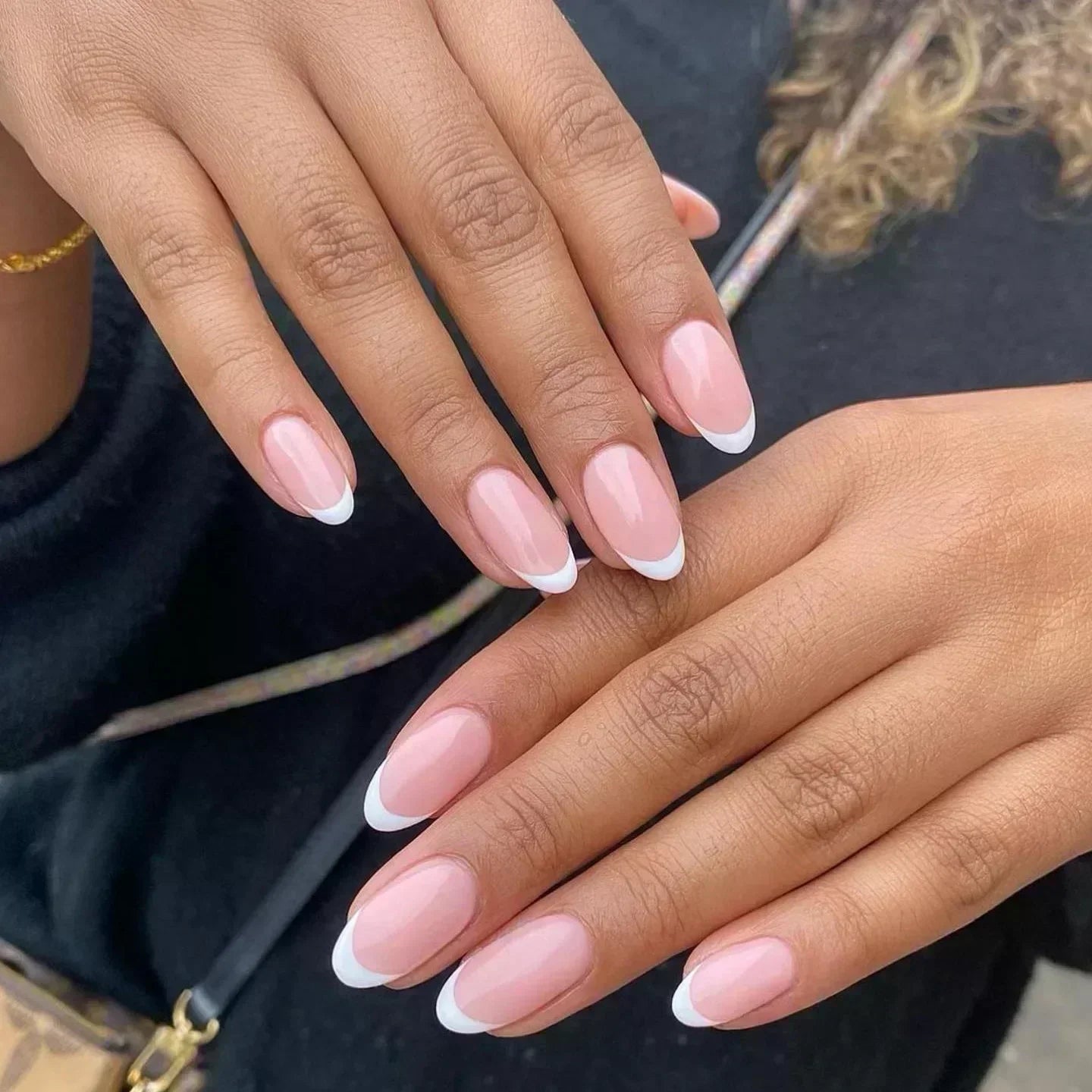 24pcs Short Almond Fake Nails